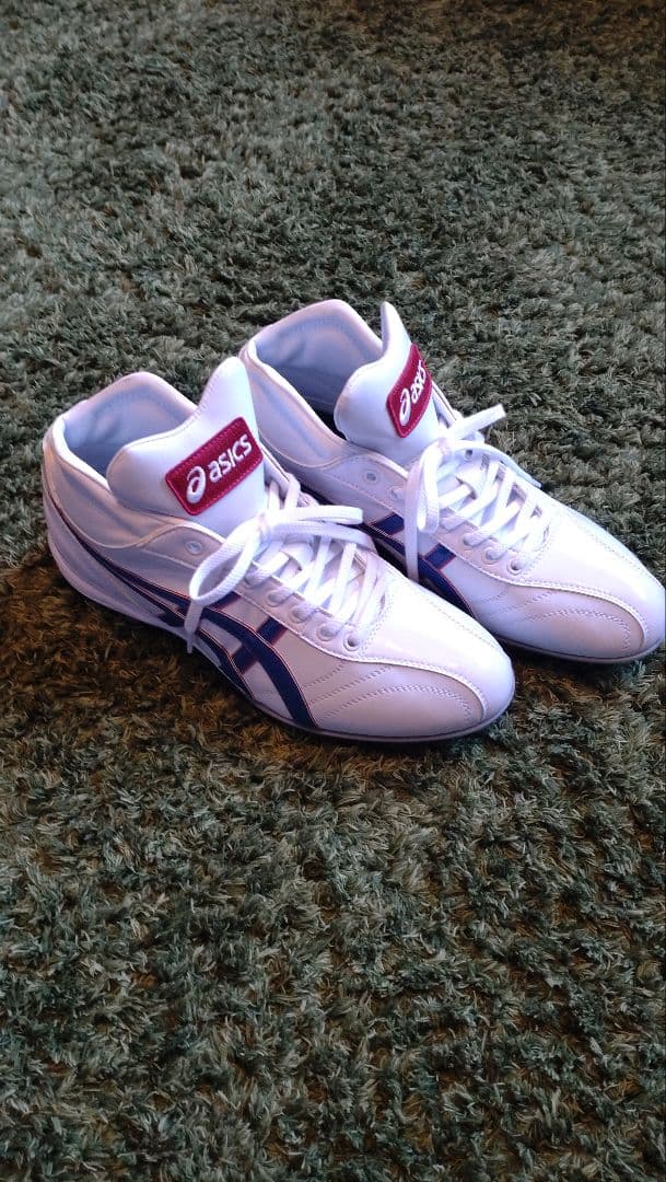 asics スパイクシューズ ホワイト/ブルー