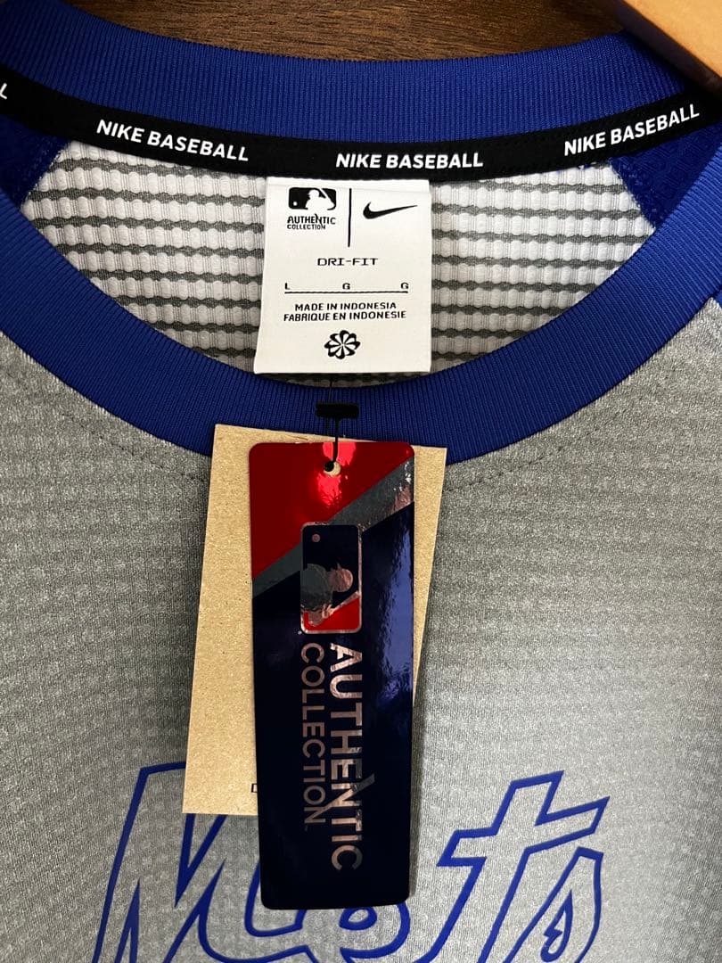 ニューヨークメッツ選手着用モデル NIKE DRI-FIT 長袖シャツ サイズL