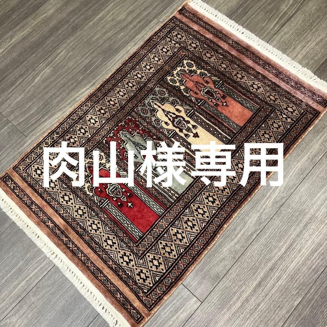 92x61cmヴィンテージ トライバルラグ手織り絨毯カシミリヤンアンテイーク絨毯