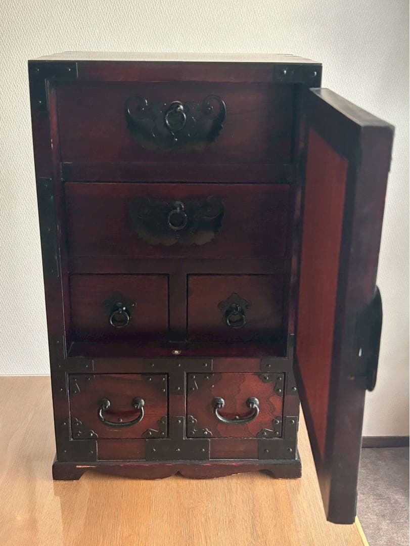 【希少】仙台箪笥、小箪笥・扉箪笥（金具装飾）