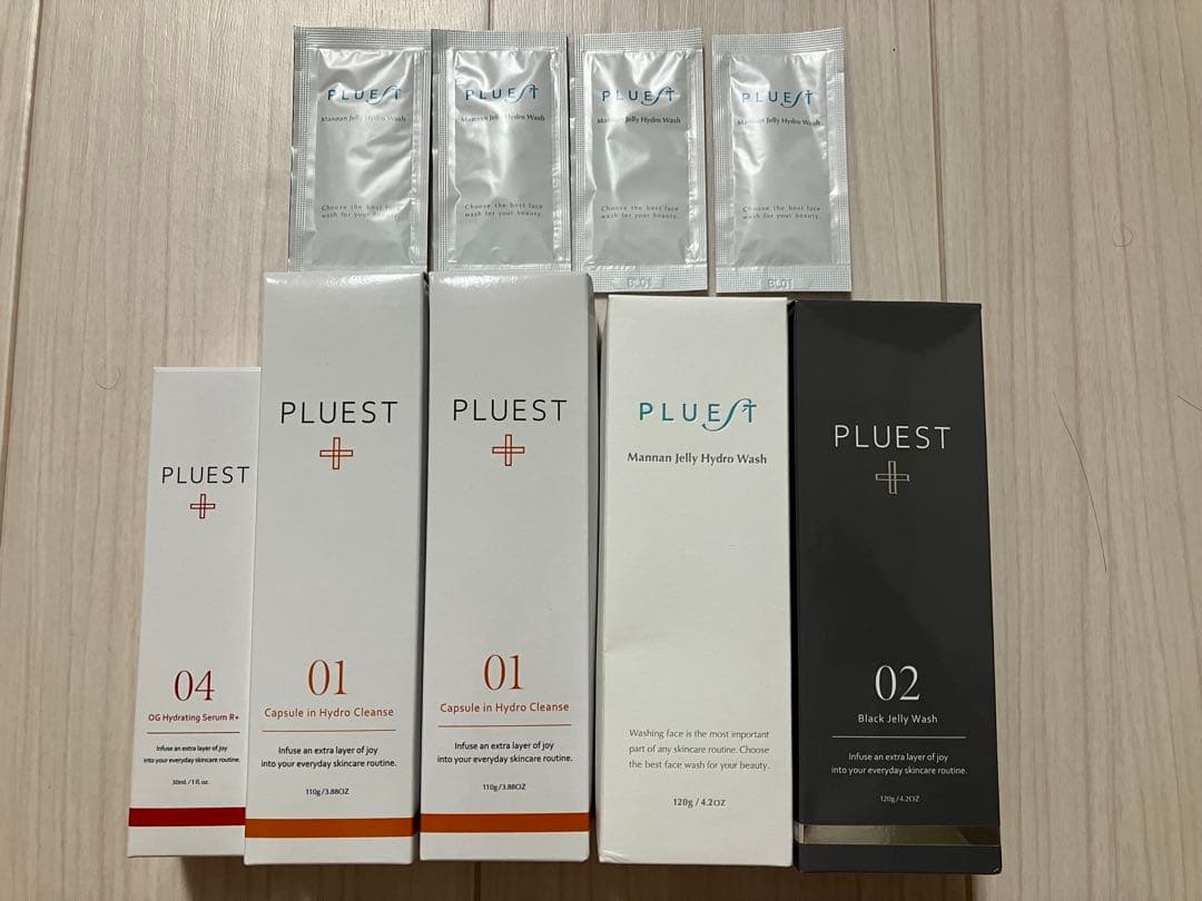 クレンジング・洗顔料・美容液計5本セット+洗顔サンプル4包　PLUEST 新品