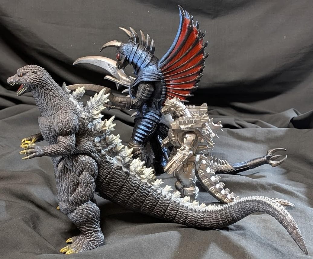 ＦＷゴジラ＆ガイガン（公開年発売版）＋機龍（現行サイズ）バンダイソフビ