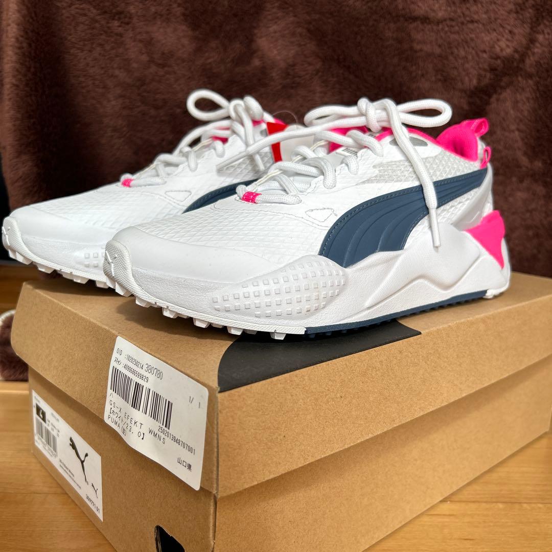 PUMA ゴルフシューズ ホワイト/ピンク/ネイビー