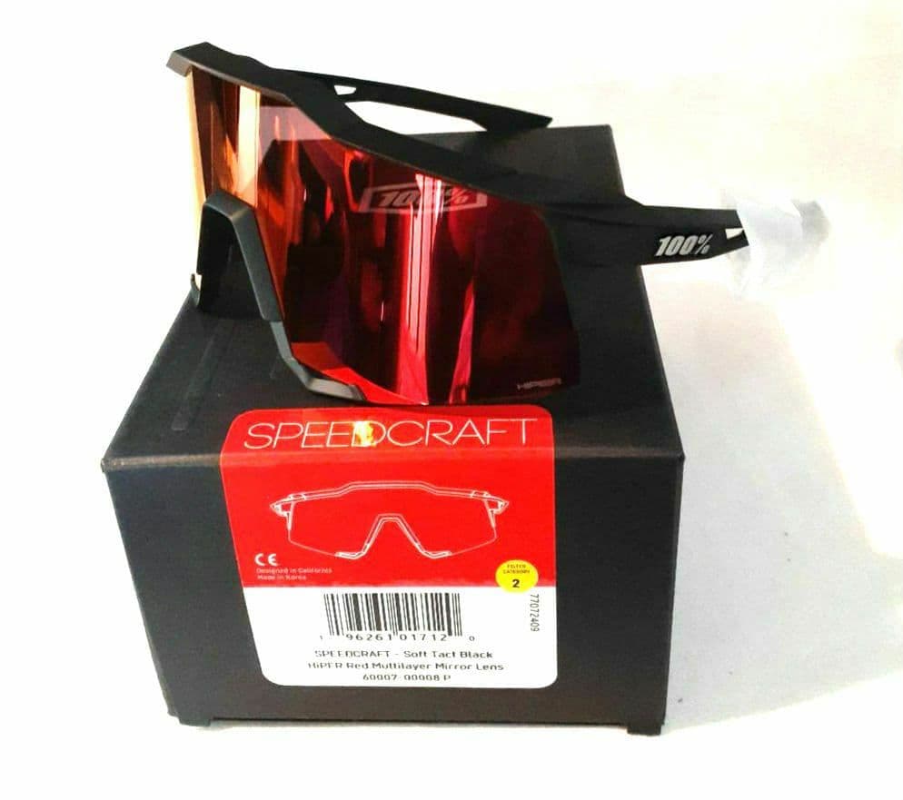 最新版 100% SPEEDCRAFT ブラック ワンハンドレッド サングラス