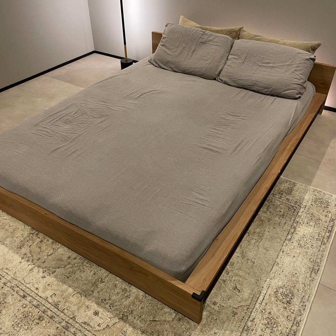 LOWYA ダブル ベッドフレーム& AVENCOマットレスセット ロータイプ