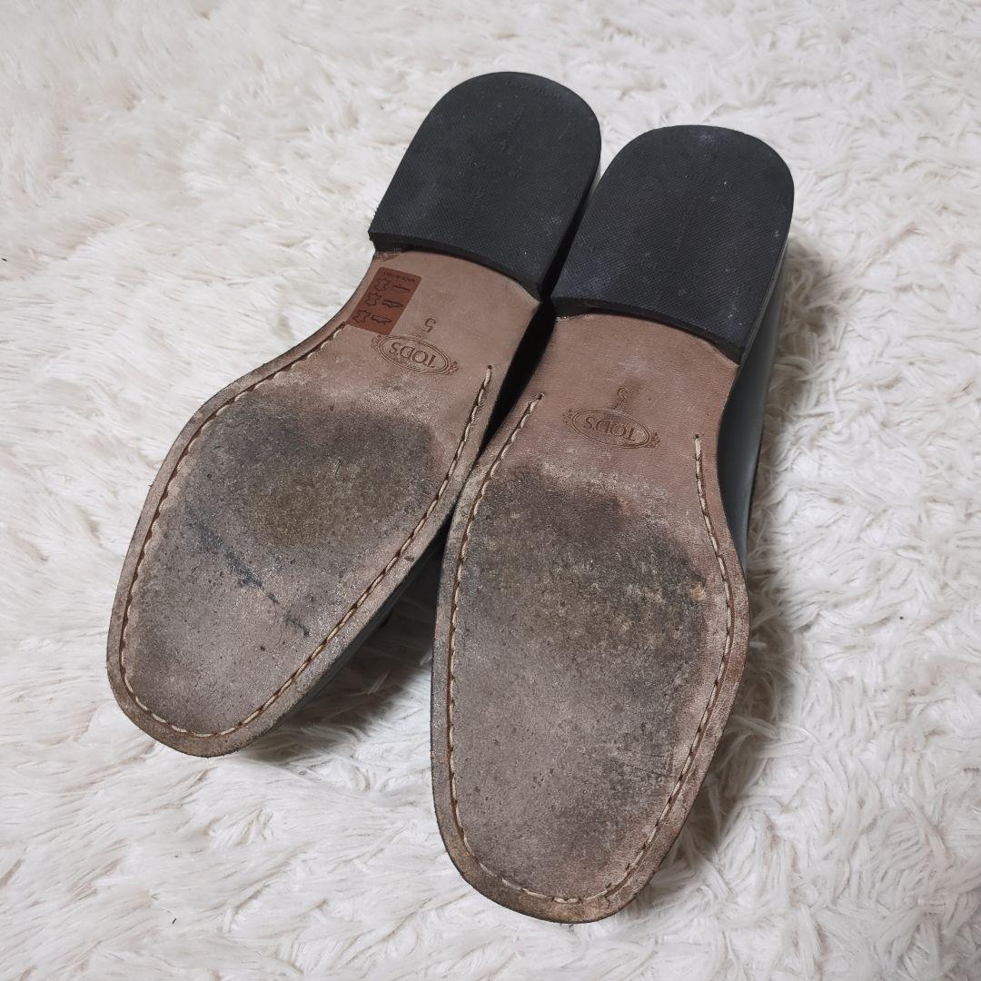 美品！TOD'S　レザービットローファー　24cm　ブラック