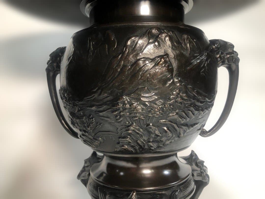 メルです　銅製　薄端　花器　　秀果造　飾り　美品