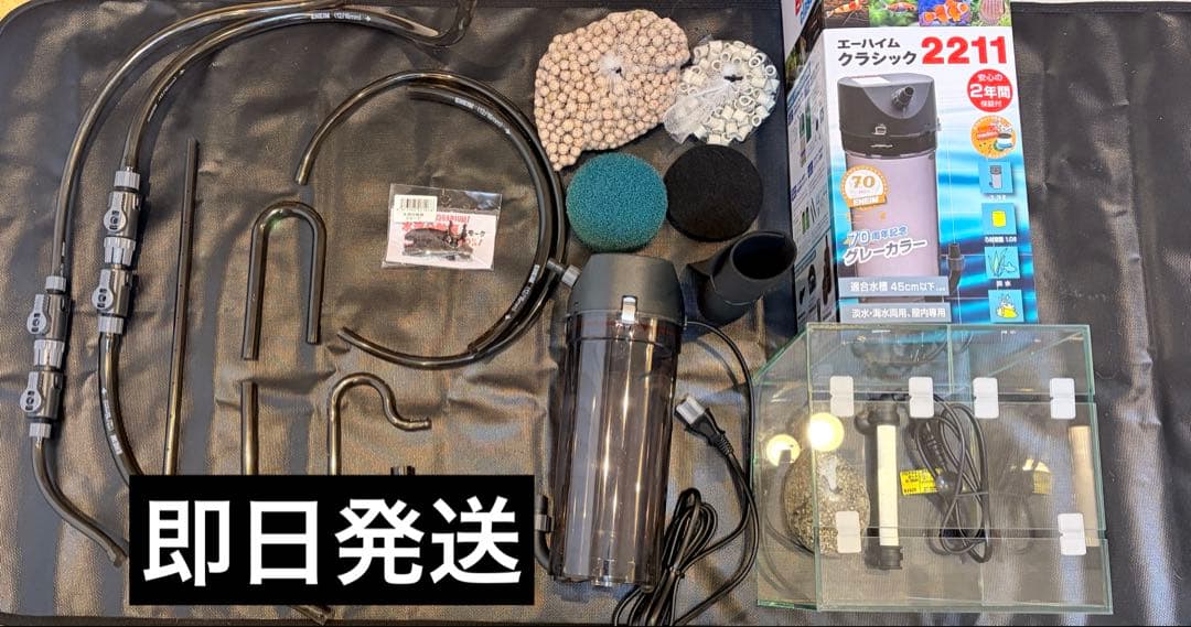 GlassteriorTS200ガラス水槽とエーハイム2211 外部フィルター