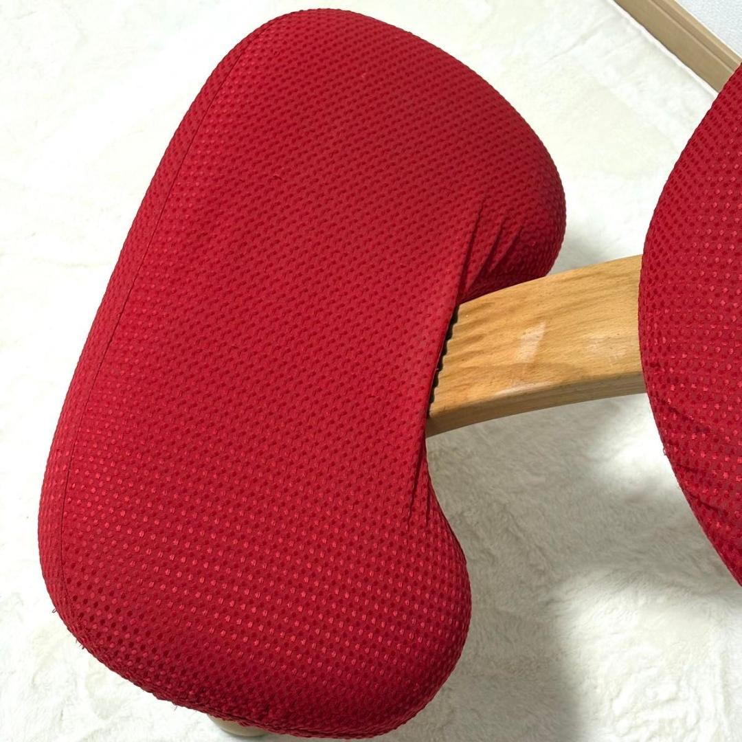 【美品】バランスチェア イージー ライトブルー レッド リボ