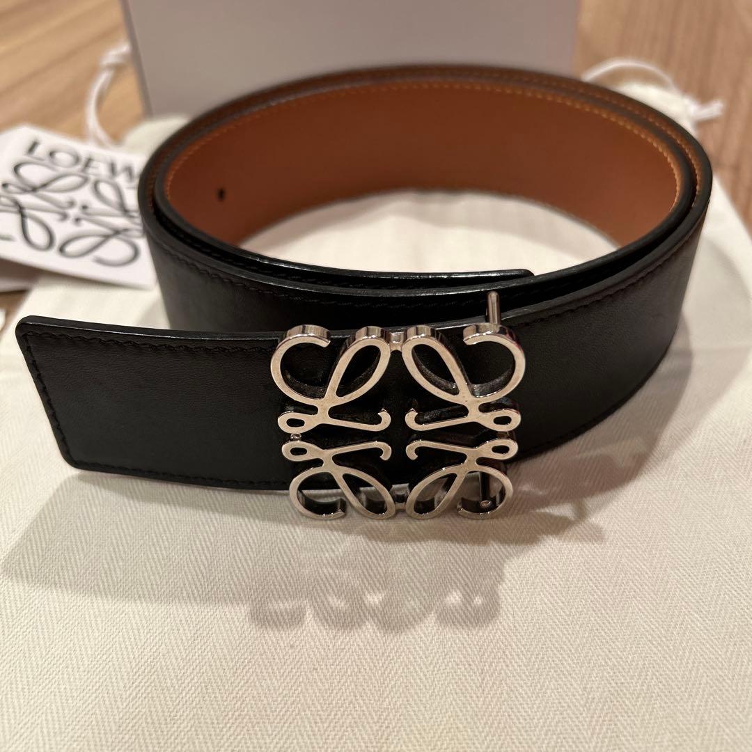 ロエベ アナグラム　リバーシブルベルト 80