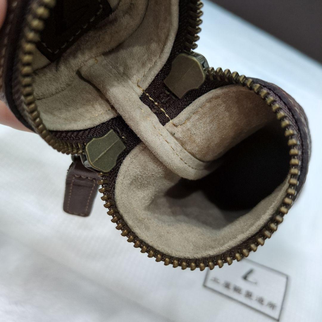 土屋鞄　ドラムペンケース ブラウン