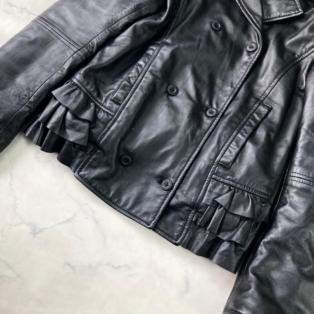 希少 ディーゼル ライダースジャケット シングル 黒 シープレザー y2k