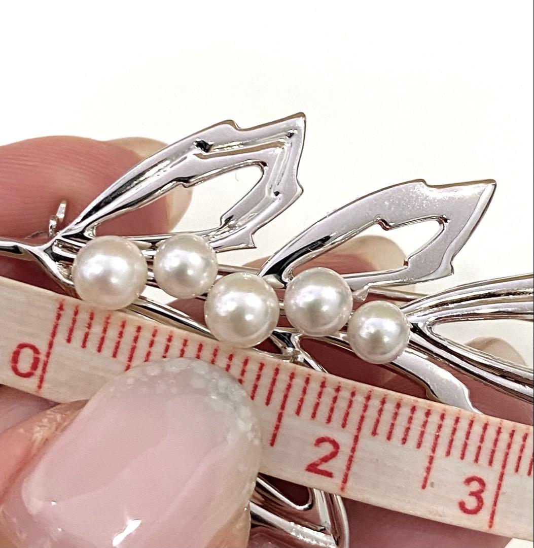 カトタン様 ミキモト リーフ パールブローチ