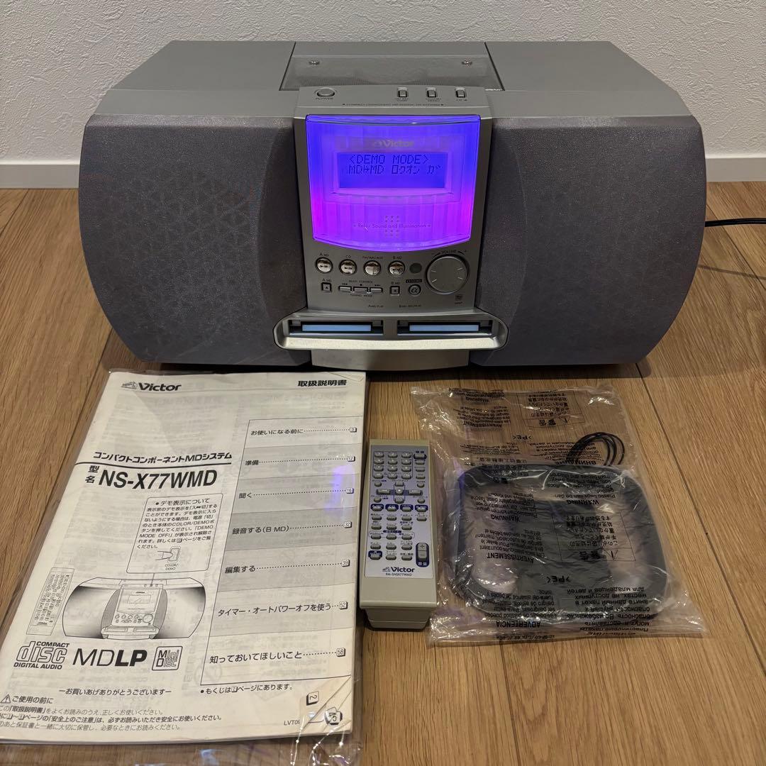 【美品】Victor NS-X77WMD コンパクトコンポーネントMDシステム