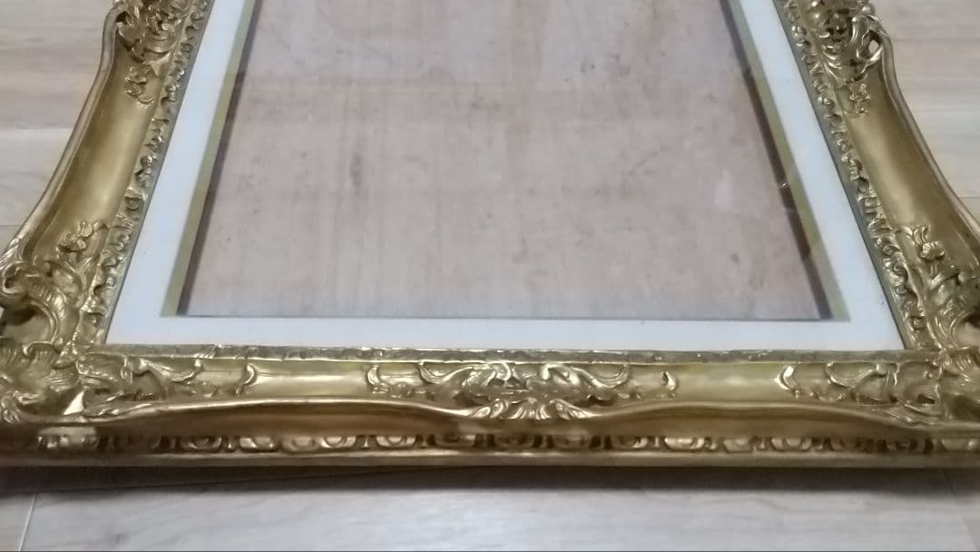 油絵用　アンティーク風　額縁　ガラス製パネル　金　ゴールド　豪華