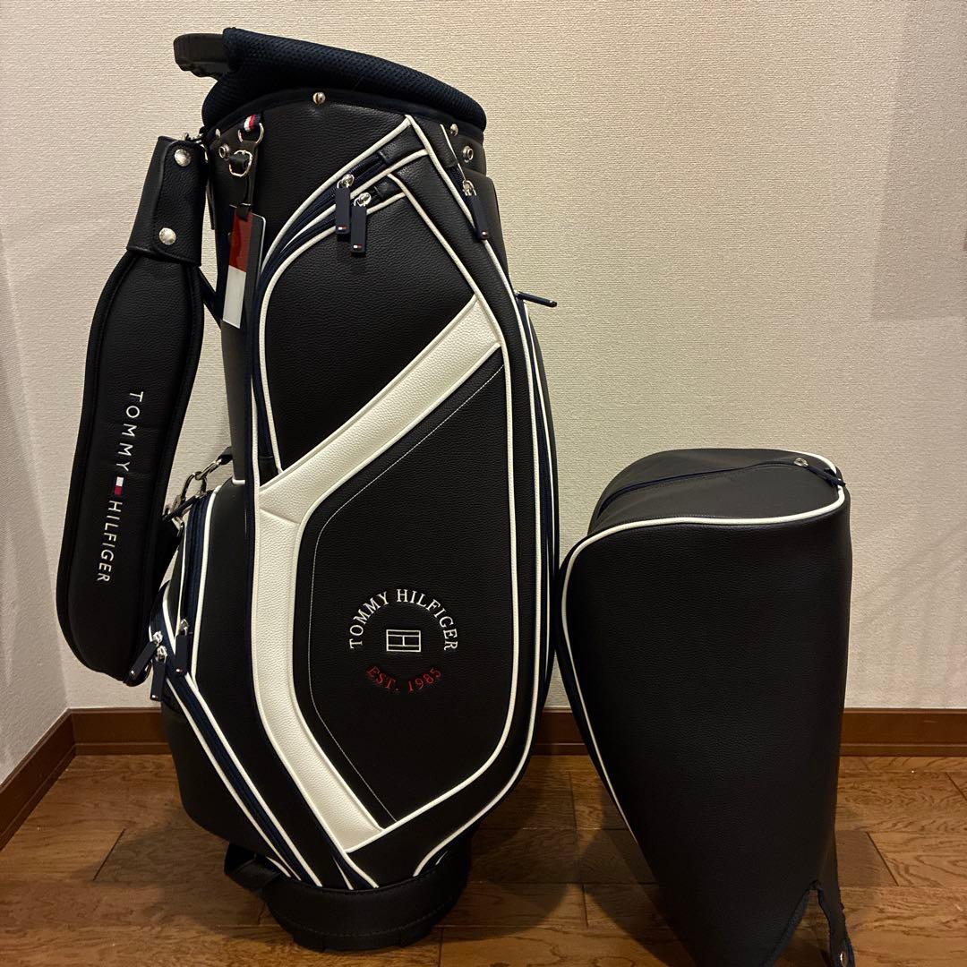 トミーヒルフィガー キャディバッグ フラッグロゴ ネイビー 2025