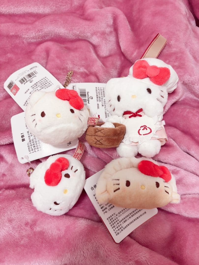 ♡中国 上海限定 ハローキティ ぬいぐるみ 餃子 小籠包 4点セット♡