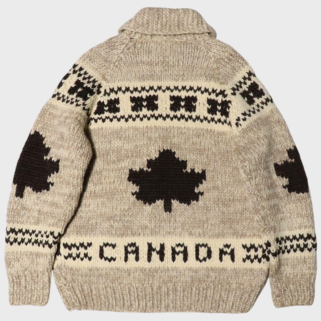 美品★L★KANATA★カウチンニット★メープル リーフ★カナダ製★カーディガン