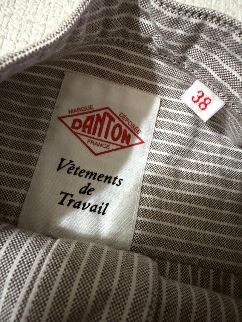 DANTON JD-3606オックスフォード バンドカラーシャツ ストライプ38