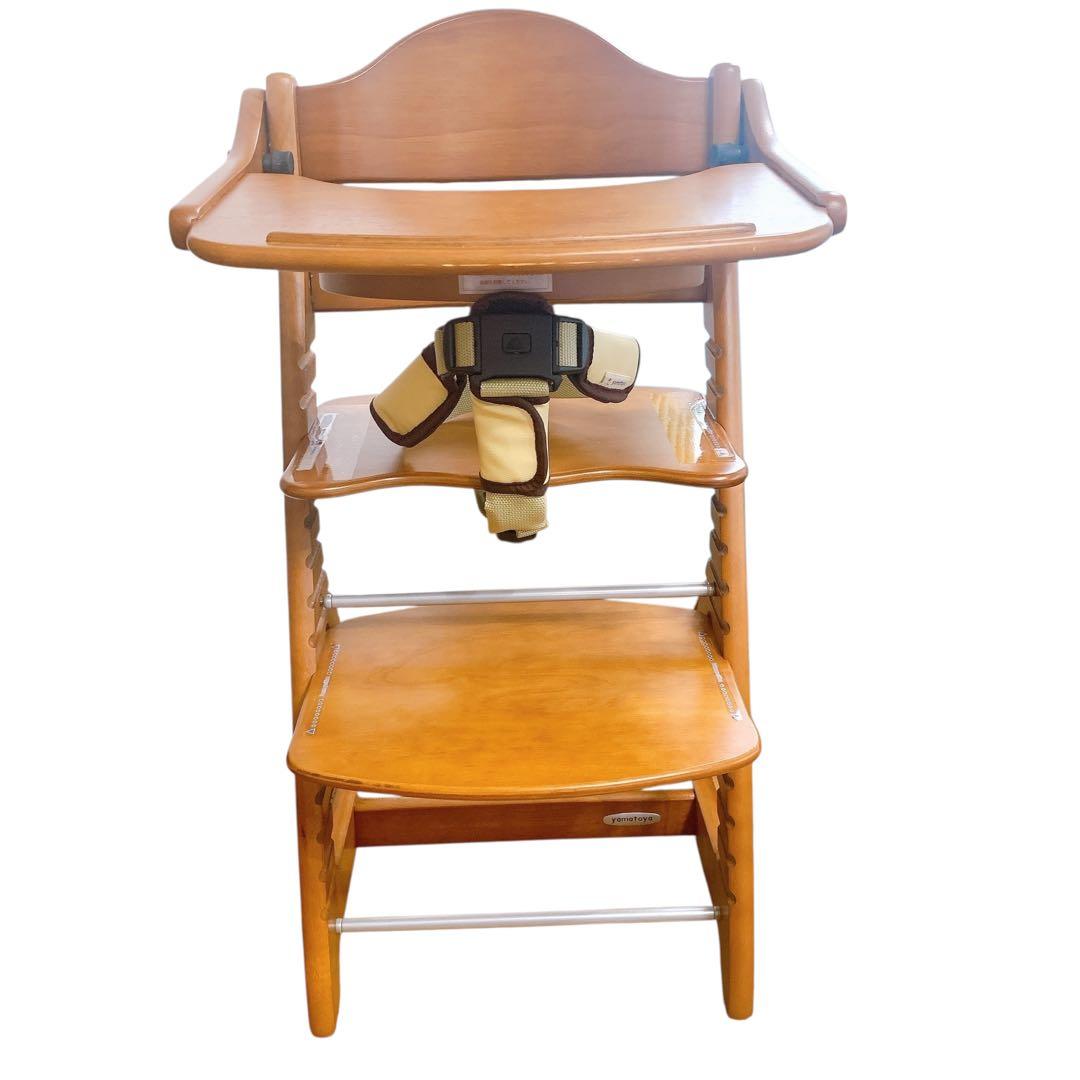 大和屋 すくすくチェア スリム プラス セーフティベルト付き 木製ハイチェア
