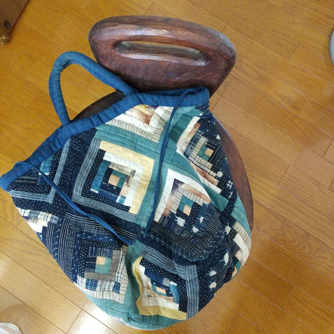 古布 パッチワーク手提げカバン 大きめ