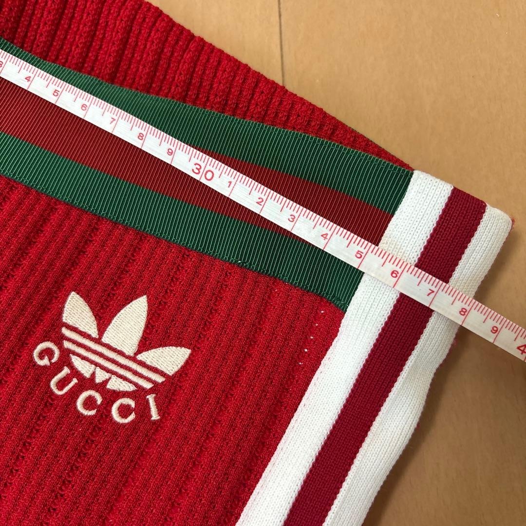 未使用【アディダス × グッチ 】ストライプ　パンツ 赤
