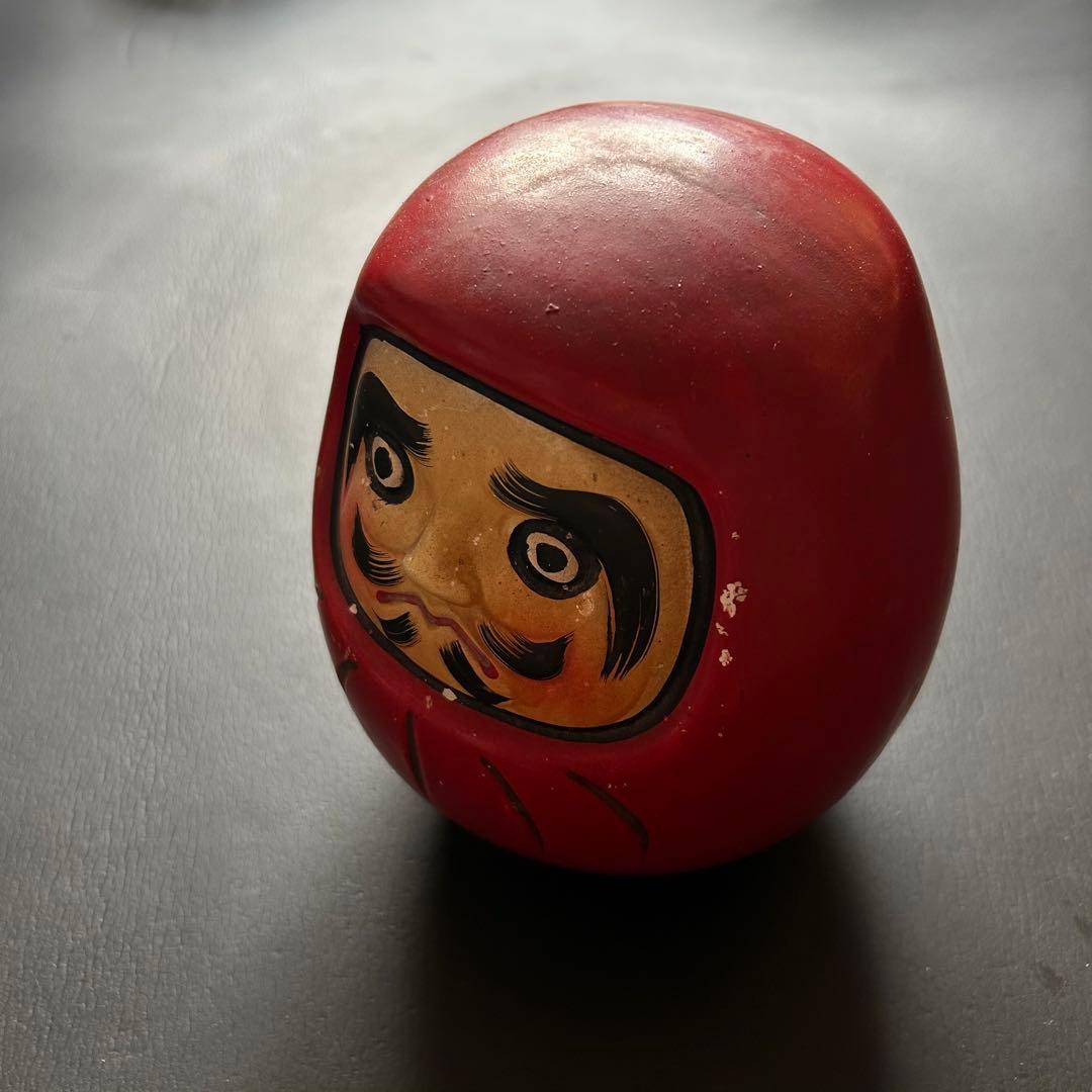 【希少】かわいい顔のダルマ 貯金箱 昭和レトロ