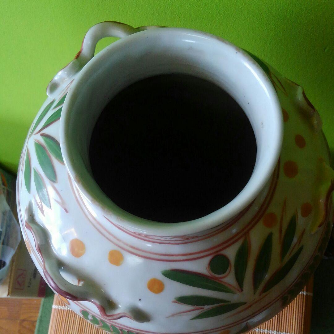 赤絵魚藻紋様瓶　高さ44㎝