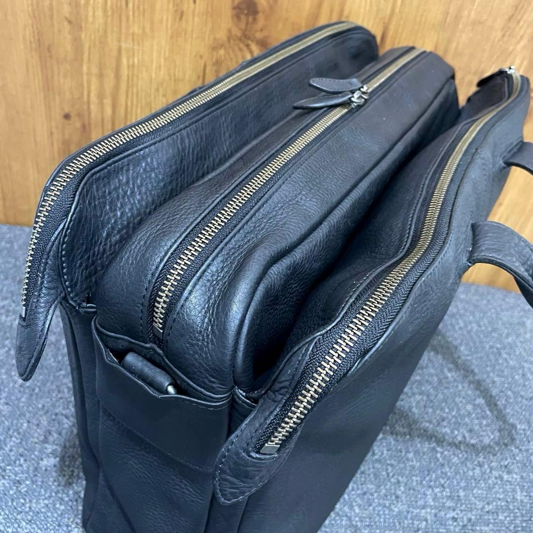 シボ革 ✨ ポーターウィズ 黒2way 3層 大容量A4オールレザー ビジネス