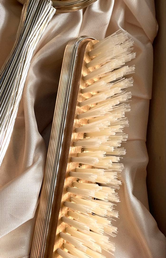 イギリス製 mascot 花柄 化粧台セット アンティーク ミラーブラシセット