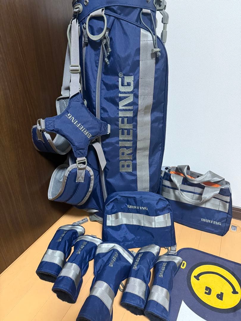 BRIEFING キャディバッグ ネイビー　ヘッドカバーセット　カートバック