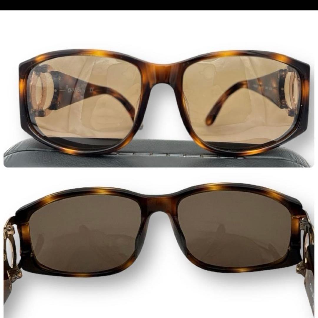 CHANEL ブラウン サングラス ケース付き　　べっ甲