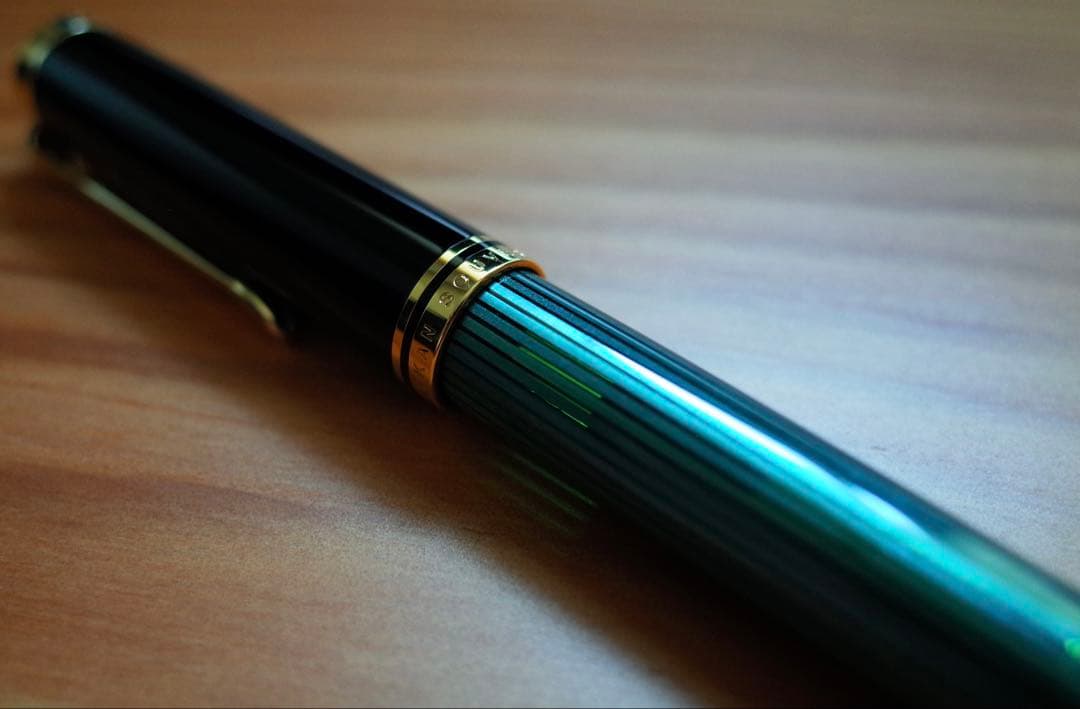 Pelikan M800緑縞18C-750 EF(極細) ペリカン　スーベレーン
