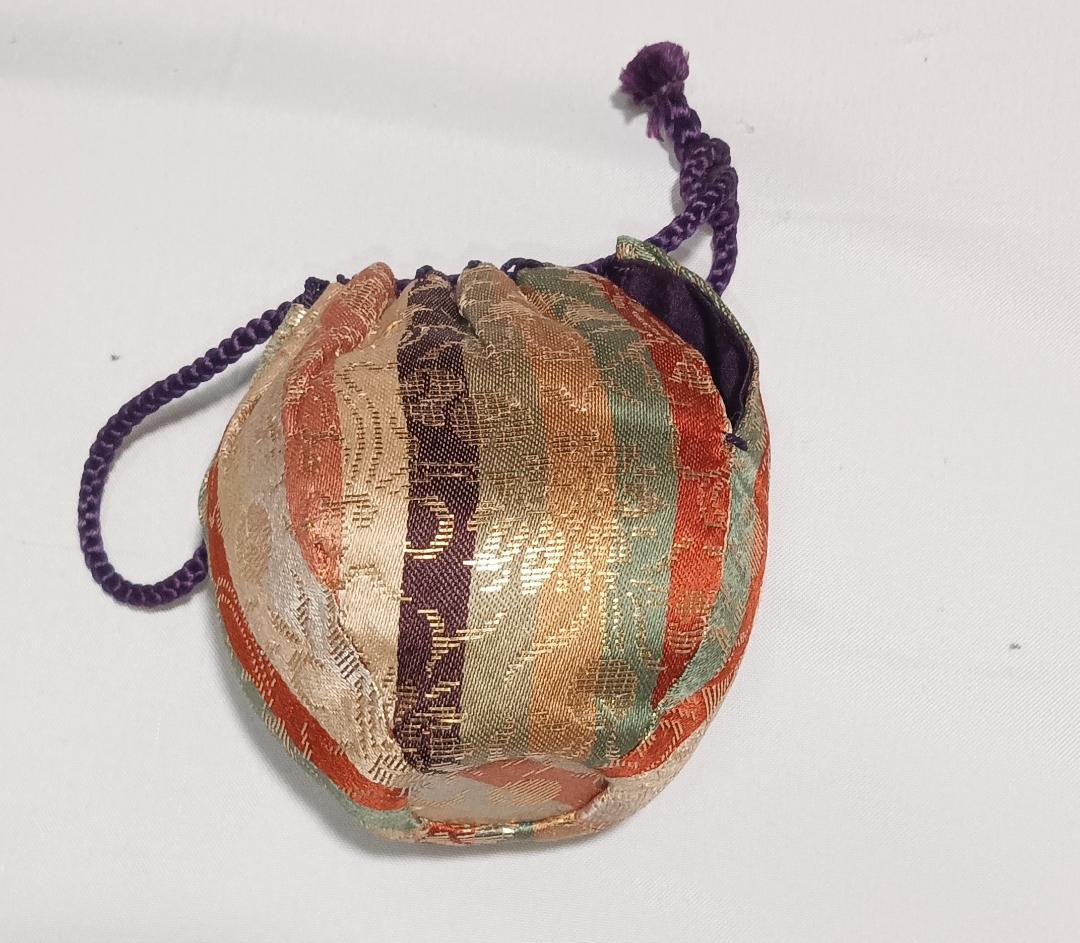 茶道具　京都洛東　桶谷定一作　文琳茶入　牡丹唐草金襴仕覆　美品！！