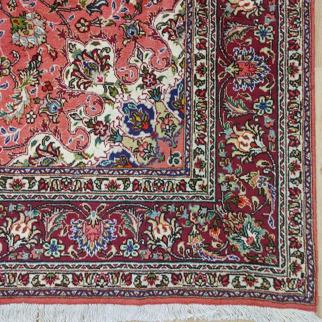 ペルシャ絨毯 302x197 手織り 美術品 タブリーズ産 クリーニング済み
