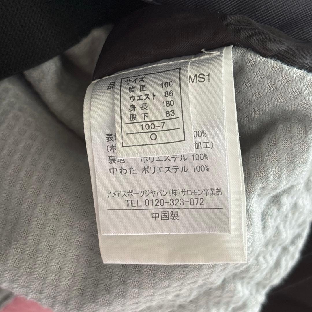 サロモン スキーウェア ブラック　Oサイズ　大きめ　スノーボード　セットアップ