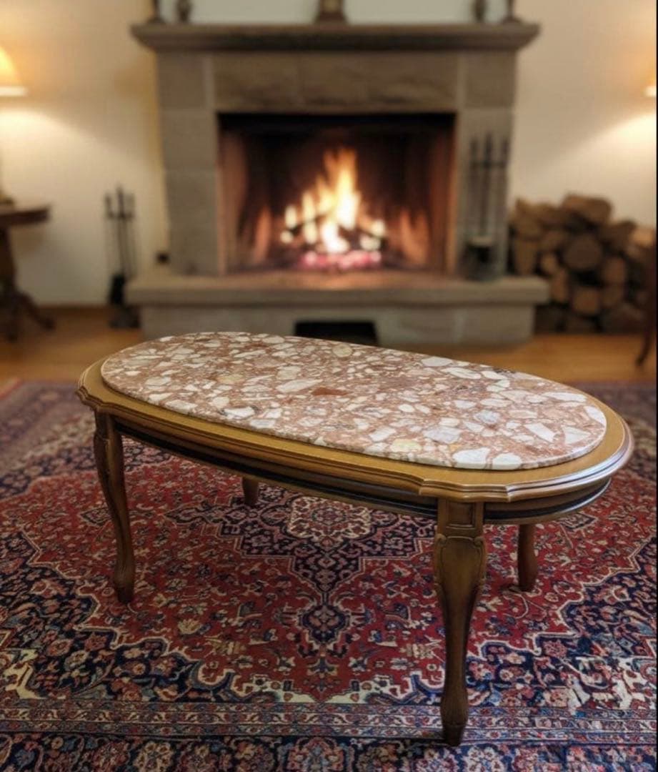 大理石 ローテーブル イタリア製 猫脚 アンティーク