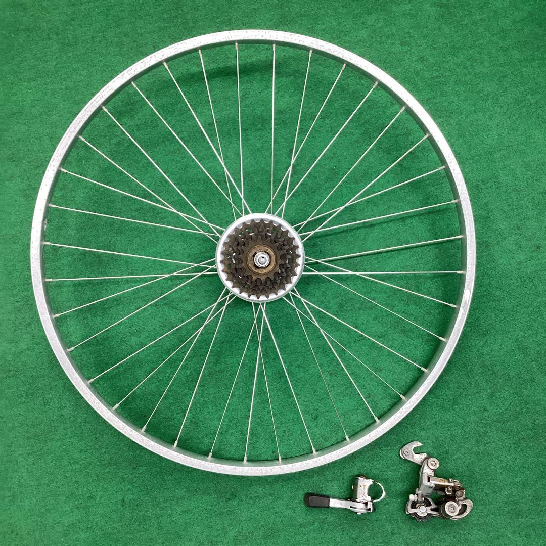 アルミリム 後輪 26x1-3/8 用 外装5段 ギアセット 26インチ　自転車