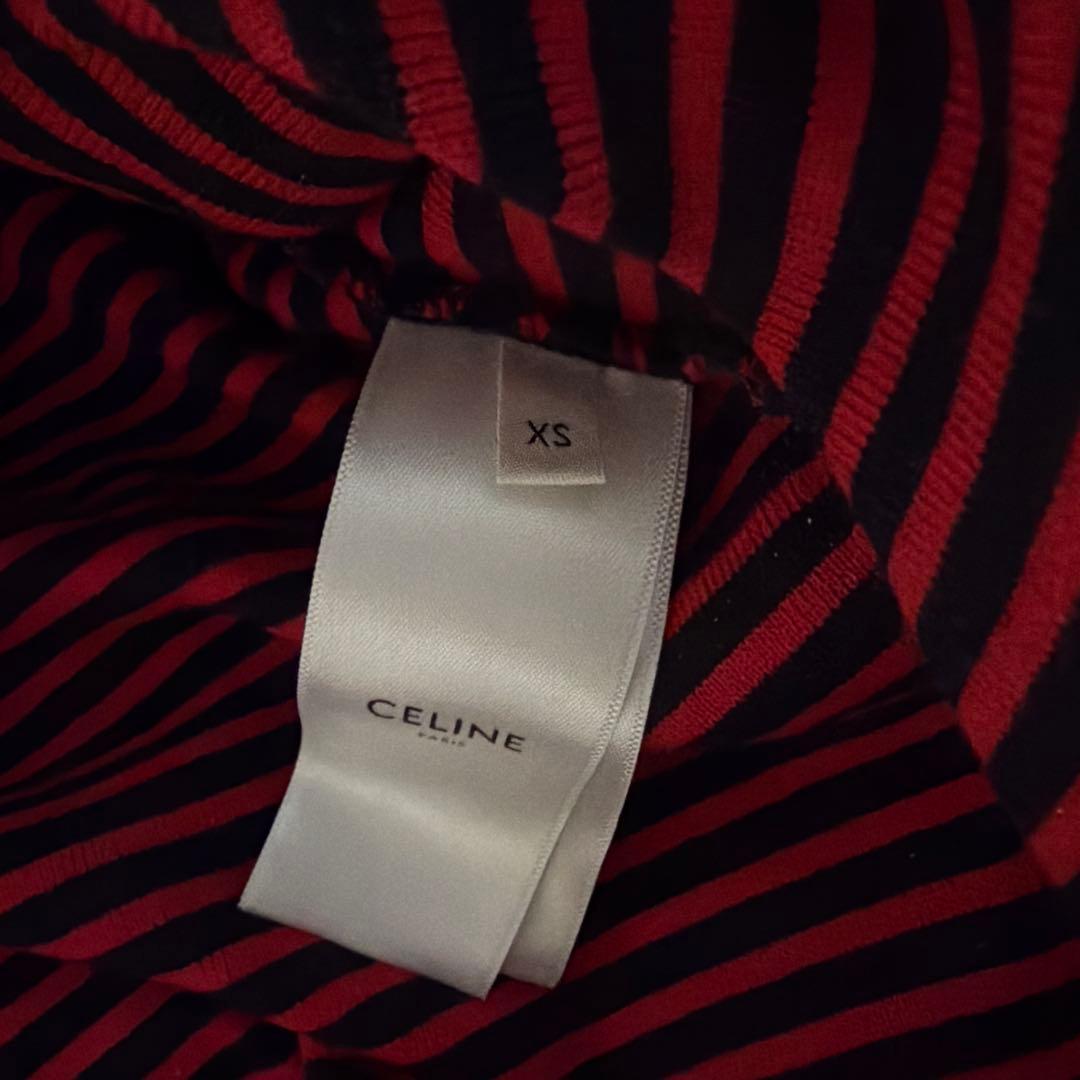 CELINE セリーヌ 2X276545F　ボーダーニット　XS　レッド