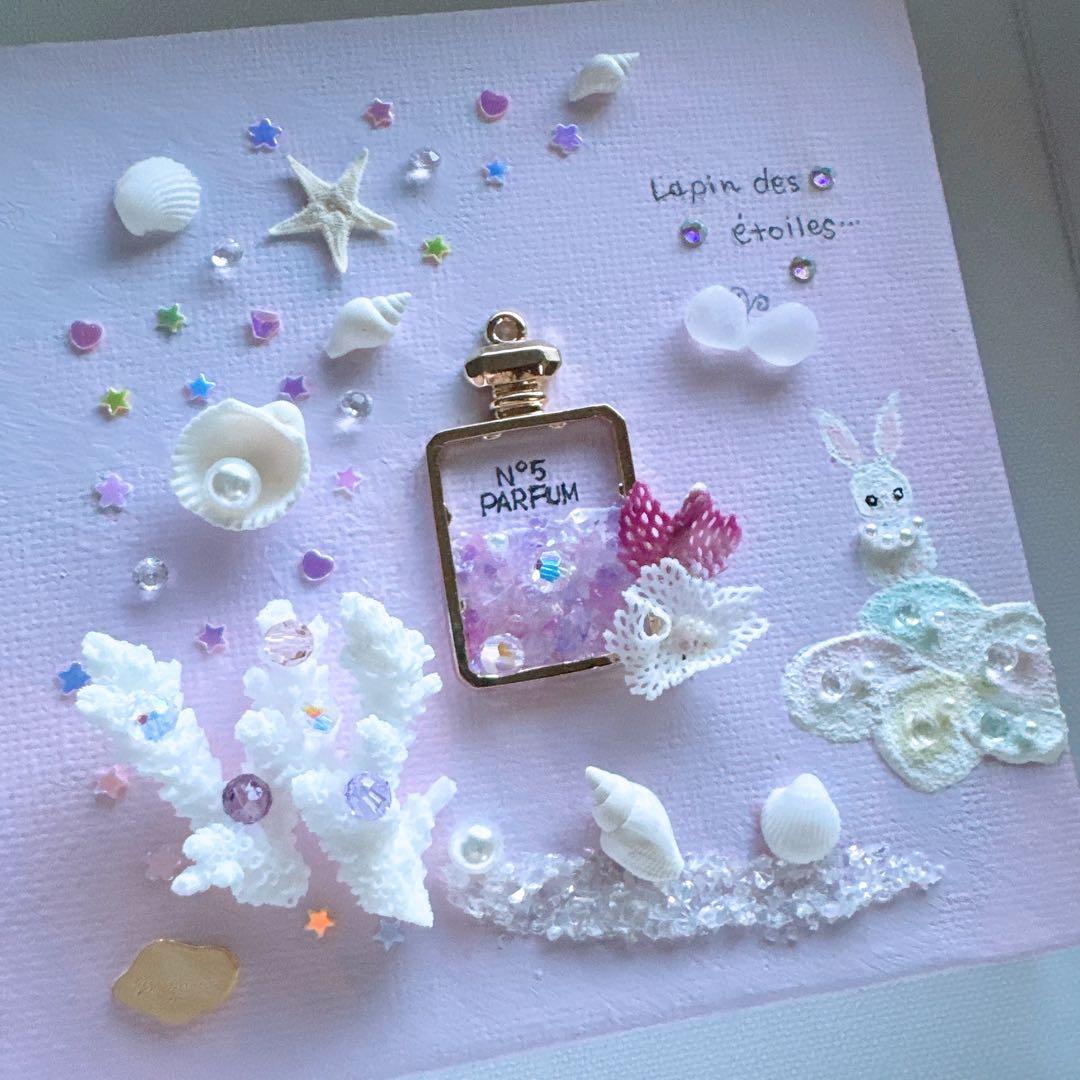 ꫛꫀꪝ✧‧˚「恋する星うさぎ」シーグラスアート 貝殻 珊瑚