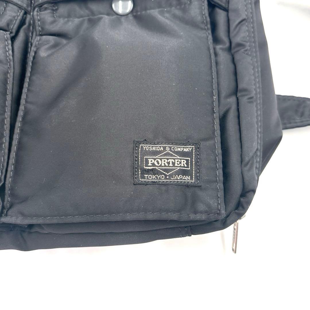 【美品】PORTER タンカー L 2層式 ショルダーバッグ 黒