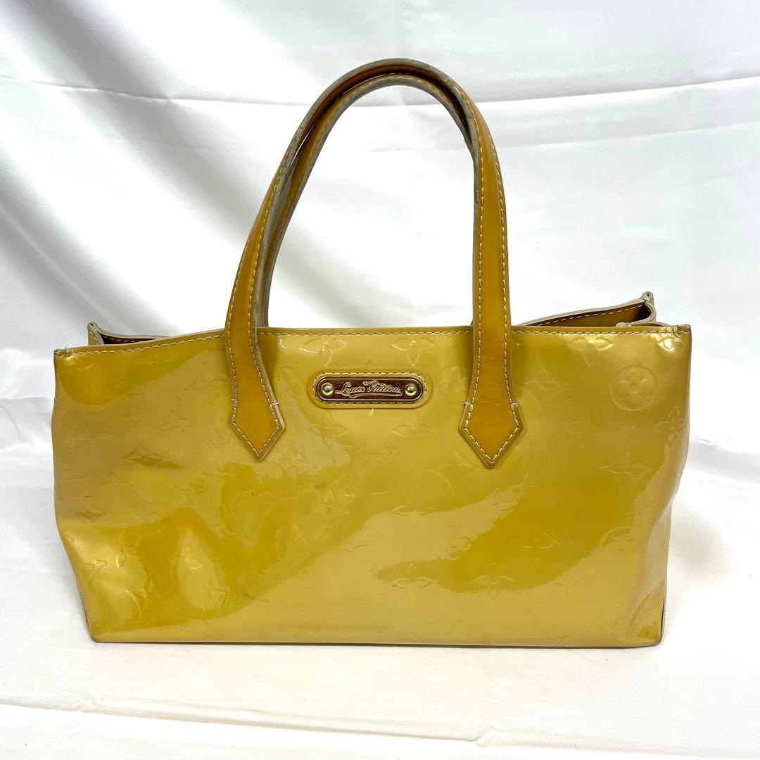 ルイヴィトン ハンドバッグ ヴェルニ ウィルシャー モノグラム イエロー