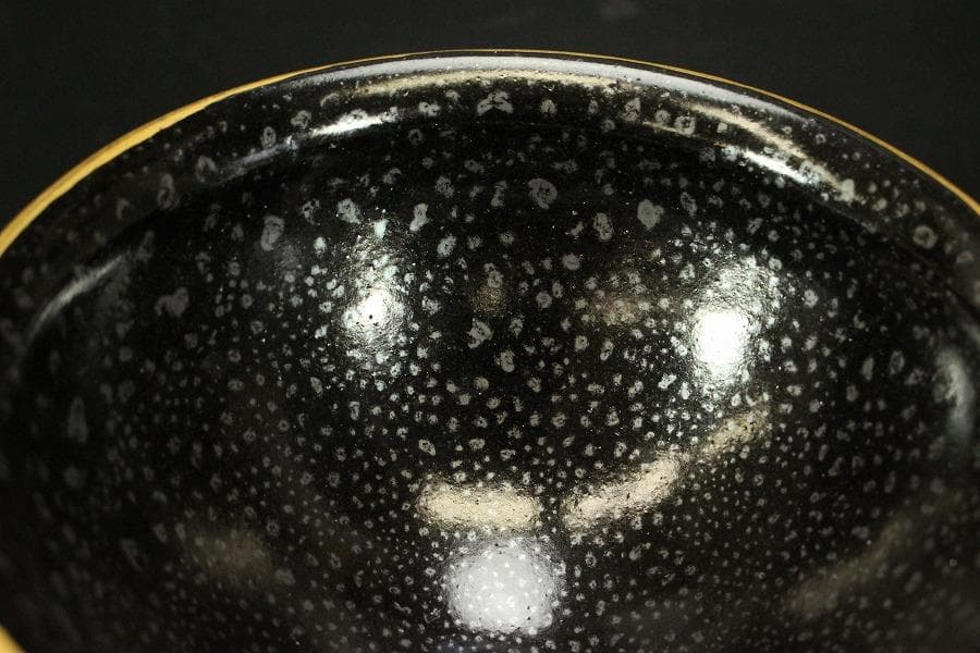 茶道具 油滴天目茶碗 塗り台 二件(ZE616)