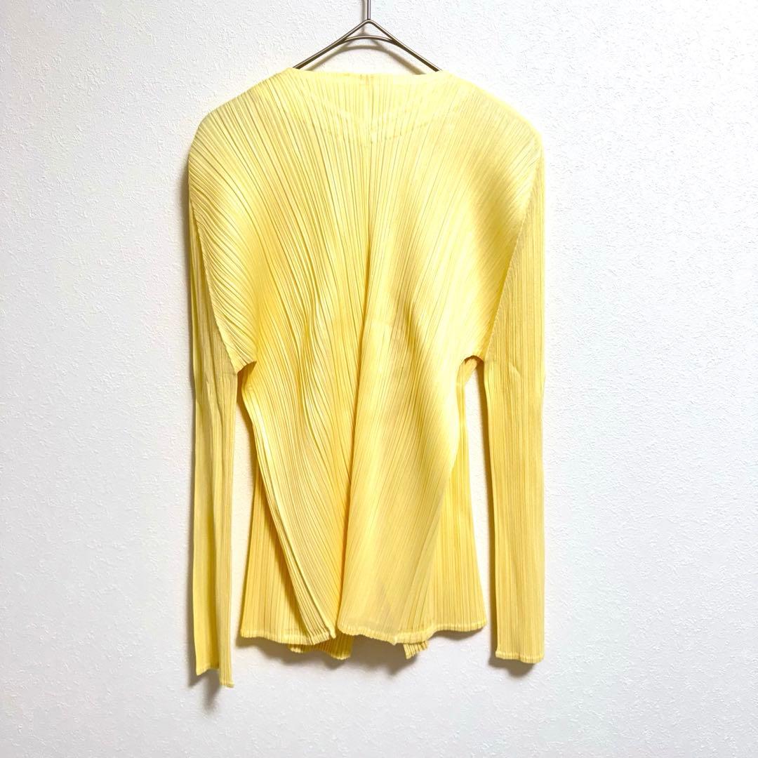 極美品✨PLEATS PLEASE ノーカラー　ベルト　イエロー　プリーツ
