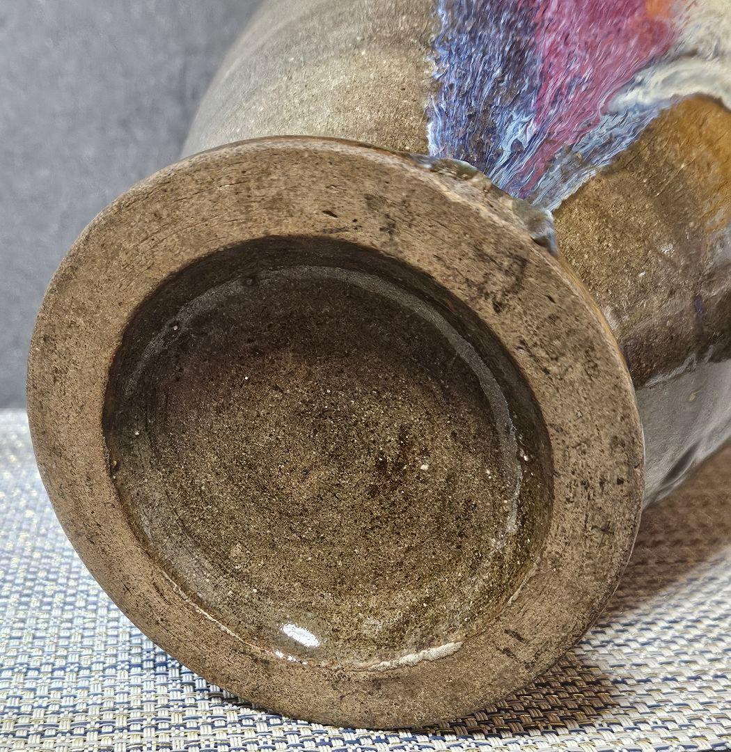 【時代古作品❗】【名品❗】中国古陶磁 明代〜清代頃　 鈞窯　紫紅釉　澱青釉　大瓶