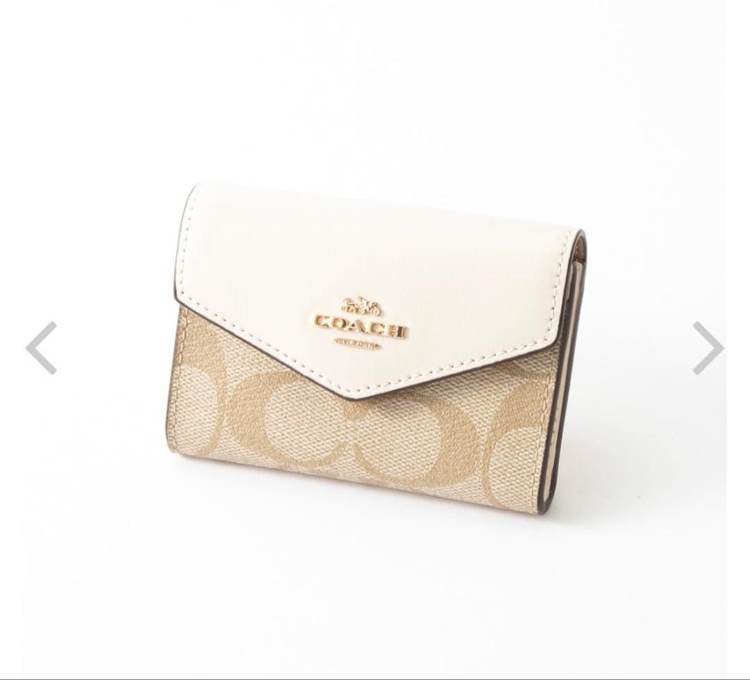 COACH 新品未使用 名刺入れ シグネチャー フラップカードケース ビジネス