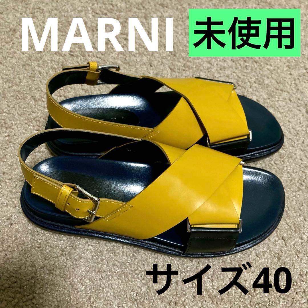 【試着のみ未使用】MARNIフスベットサンダル　BLACK+GOLD サイズ40