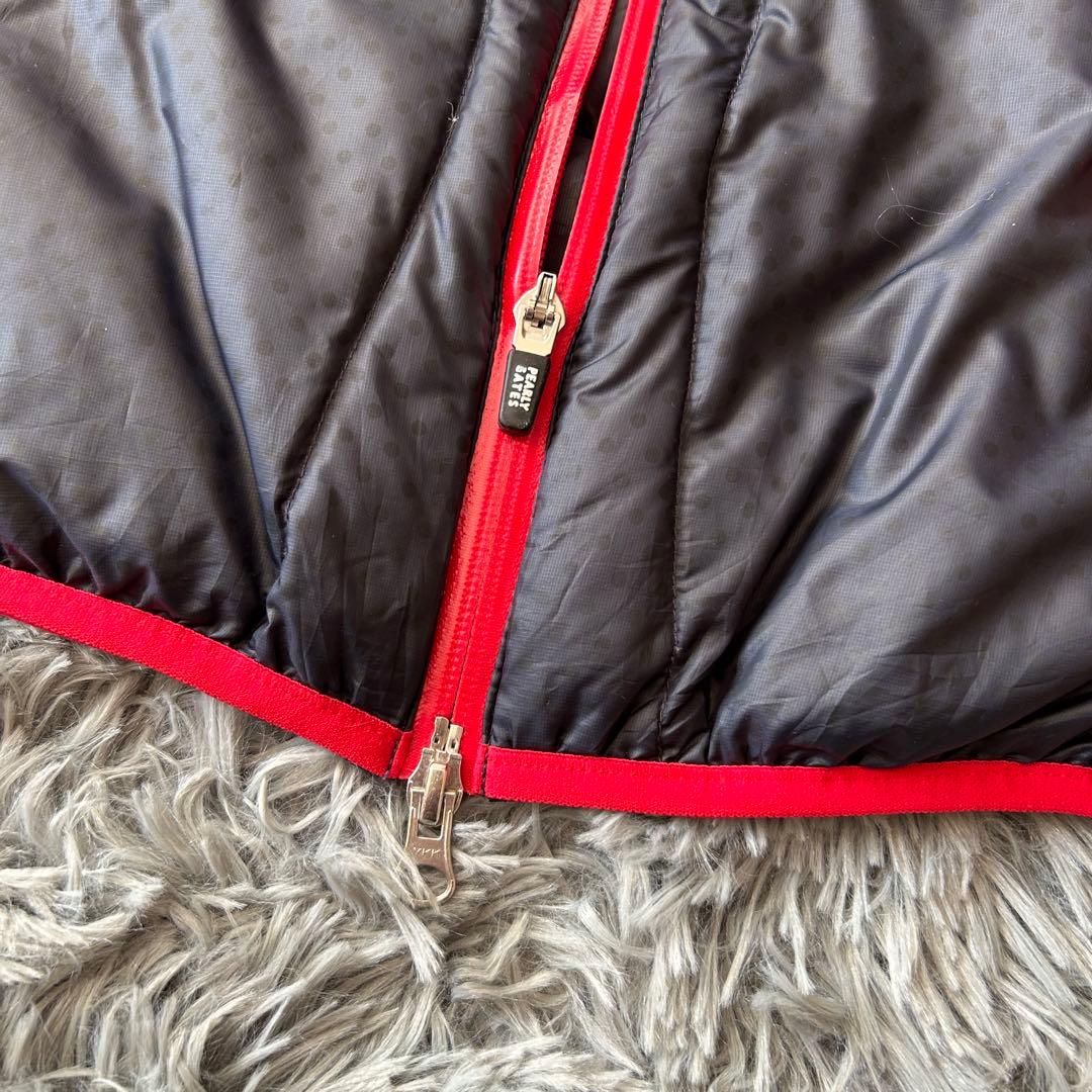 パーリーゲイツ PGロゴ 軽量ダウンジャケット サイズ1 赤×ネイビー