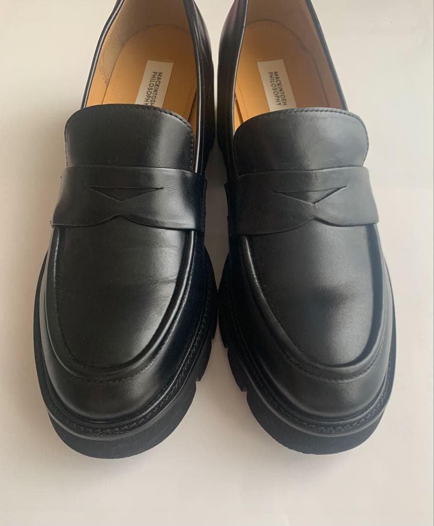 Macintosh ブラックレザー ローファー　　25㎝