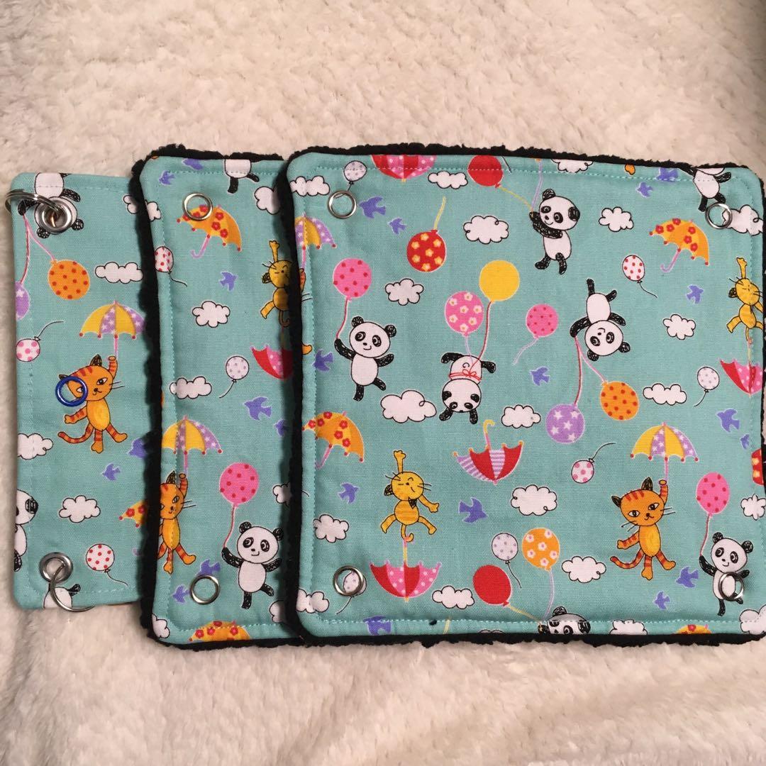 モモンガハウス(パンダ・風船柄)   ボア黒  1850円